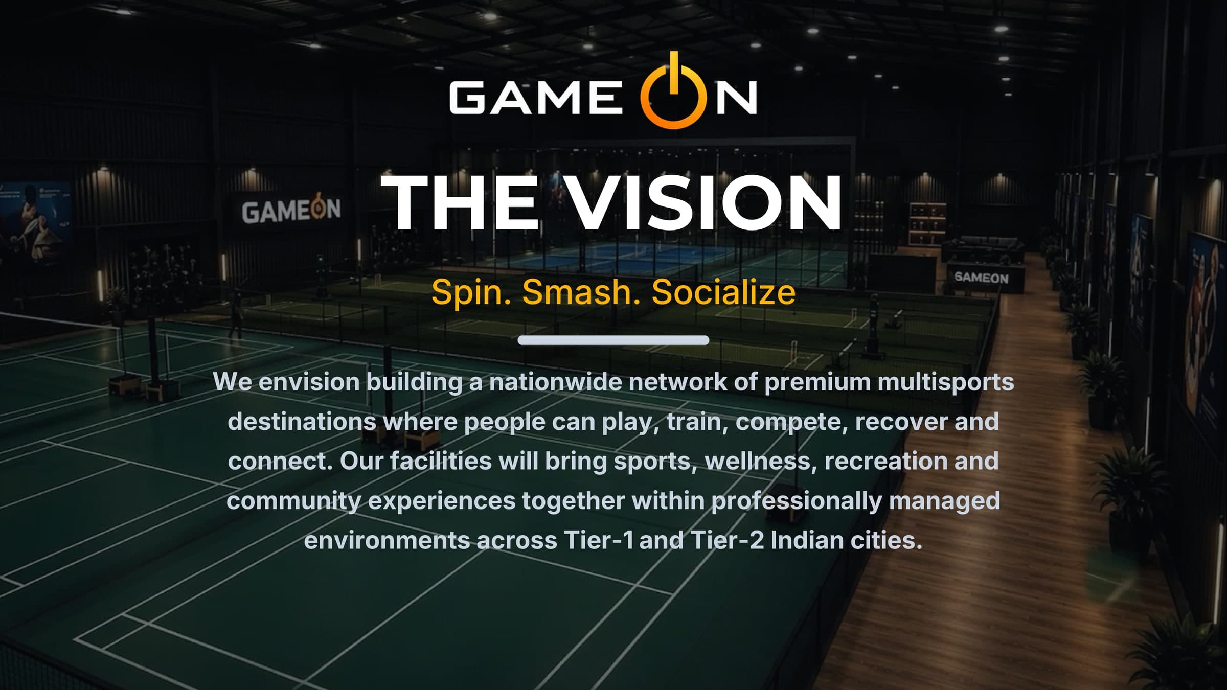 Game On sponsorship deck — slide 2 of 16