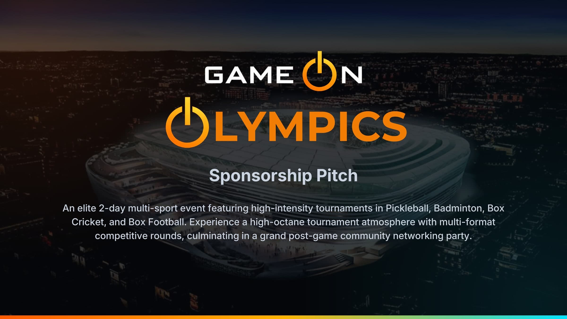 Game On sponsorship deck — slide 5 of 16
