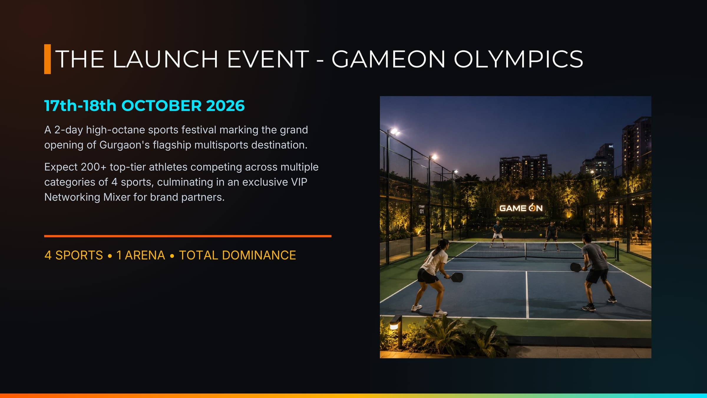 Game On sponsorship deck — slide 6 of 16